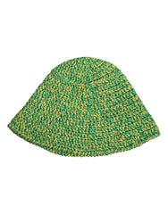 Dolce & Gabbana Green Cotton Crochet DG Logo Bucket Hat - 58 cm|M