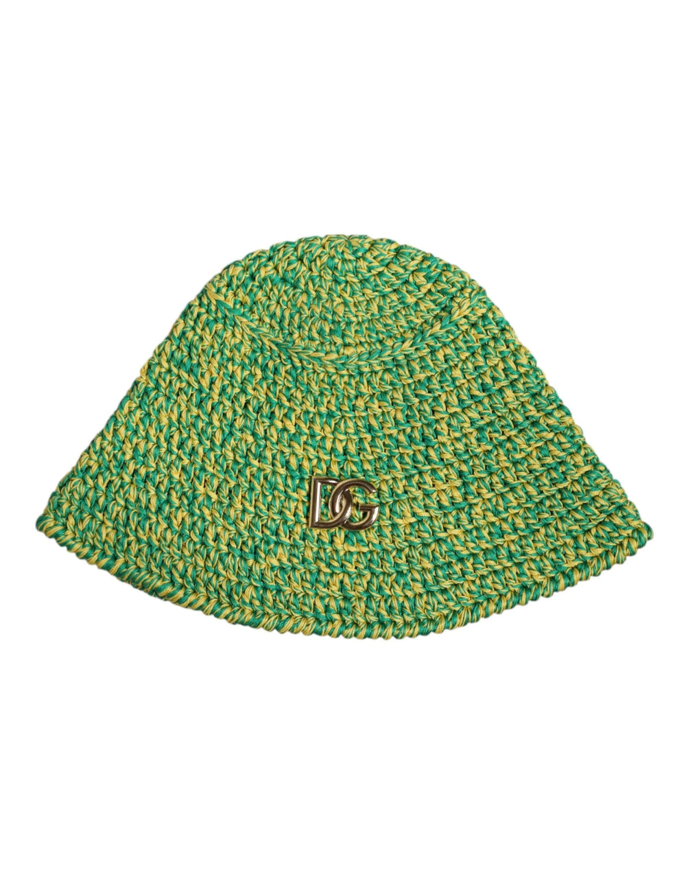 Dolce & Gabbana Green Cotton Crochet DG Logo Bucket Hat - 58 cm|M - Bucket Hats