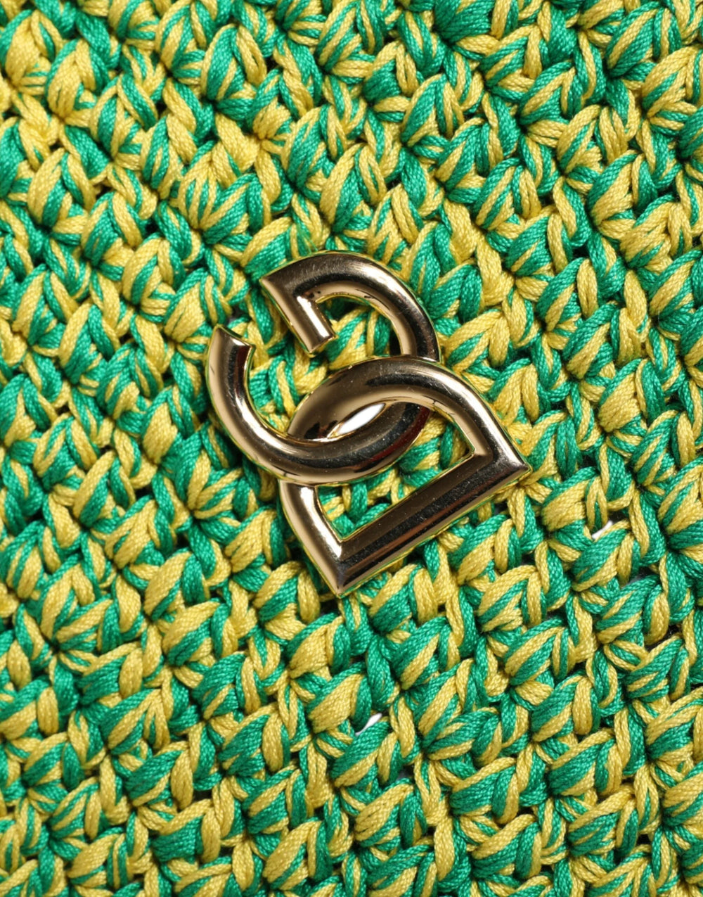 Dolce & Gabbana Green Cotton Crochet DG Logo Bucket Hat - 58 cm|M - Bucket Hats