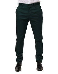 Dolce & Gabbana Green Cotton Formal Dress Men Trouser Pants - Trousers