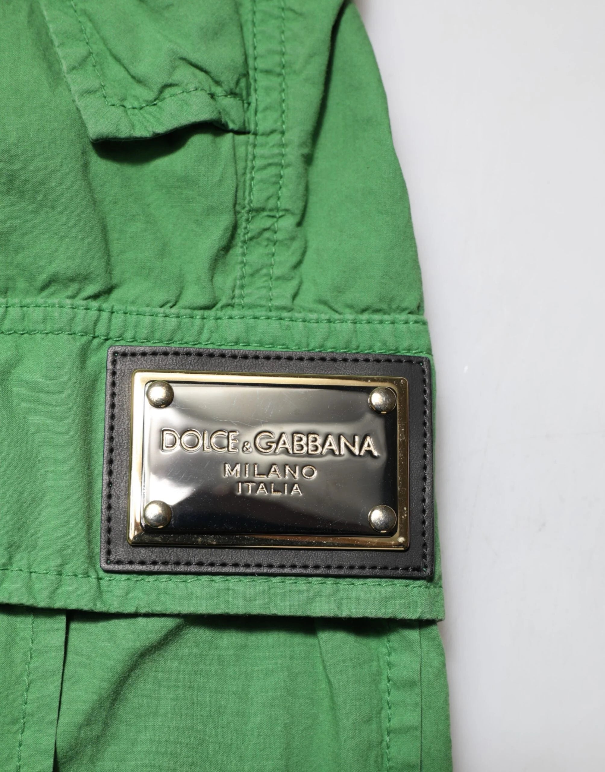 Dolce & Gabbana Green Cotton High Waist Cargo Trouser Pants - IT38 | XS