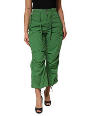 Dolce & Gabbana Green Cotton High Waist Cargo Trouser Pants - IT38 | XS - Cargo Pants