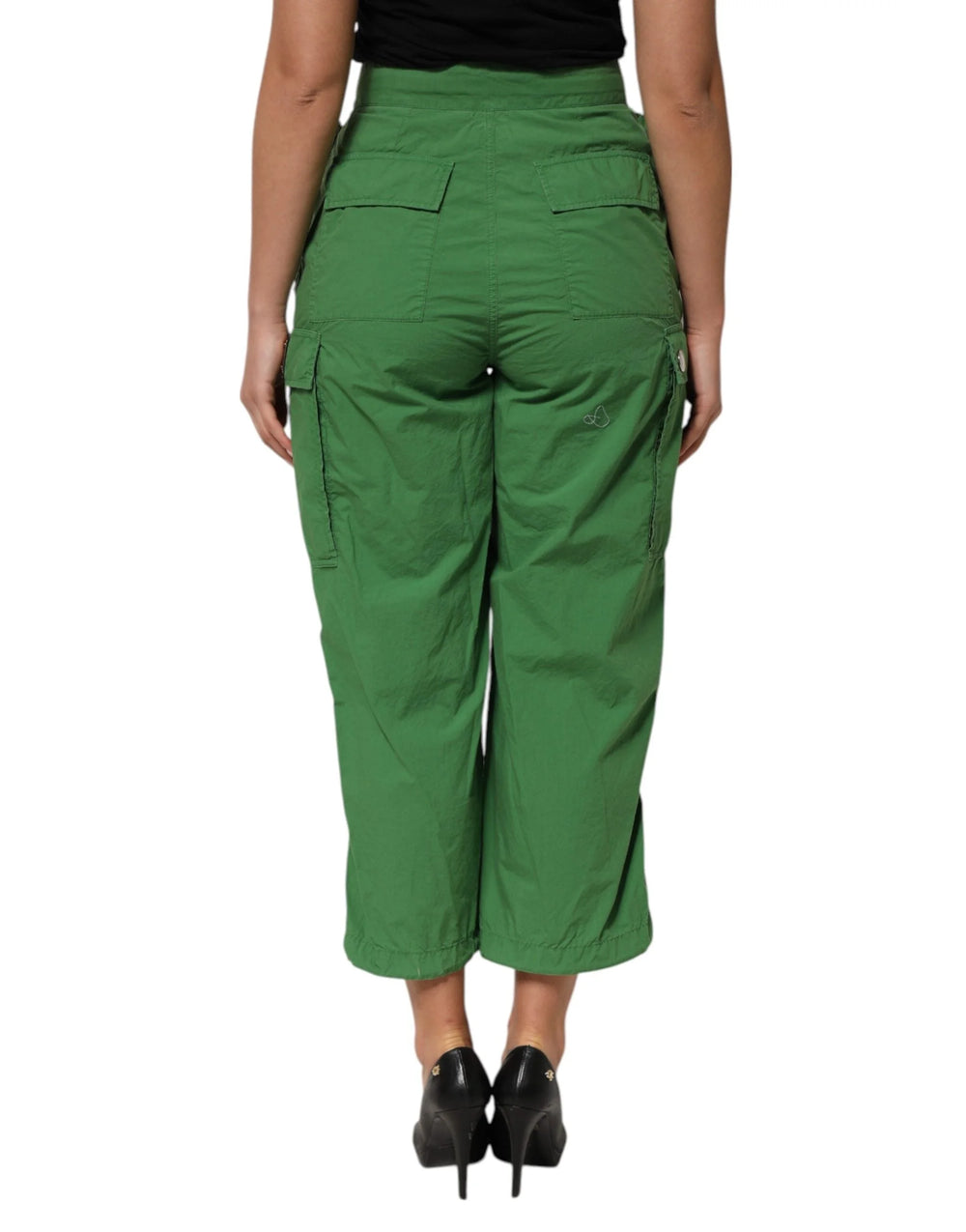 Dolce & Gabbana Green Cotton High Waist Cargo Trouser Pants - IT38 | XS - Cargo Pants