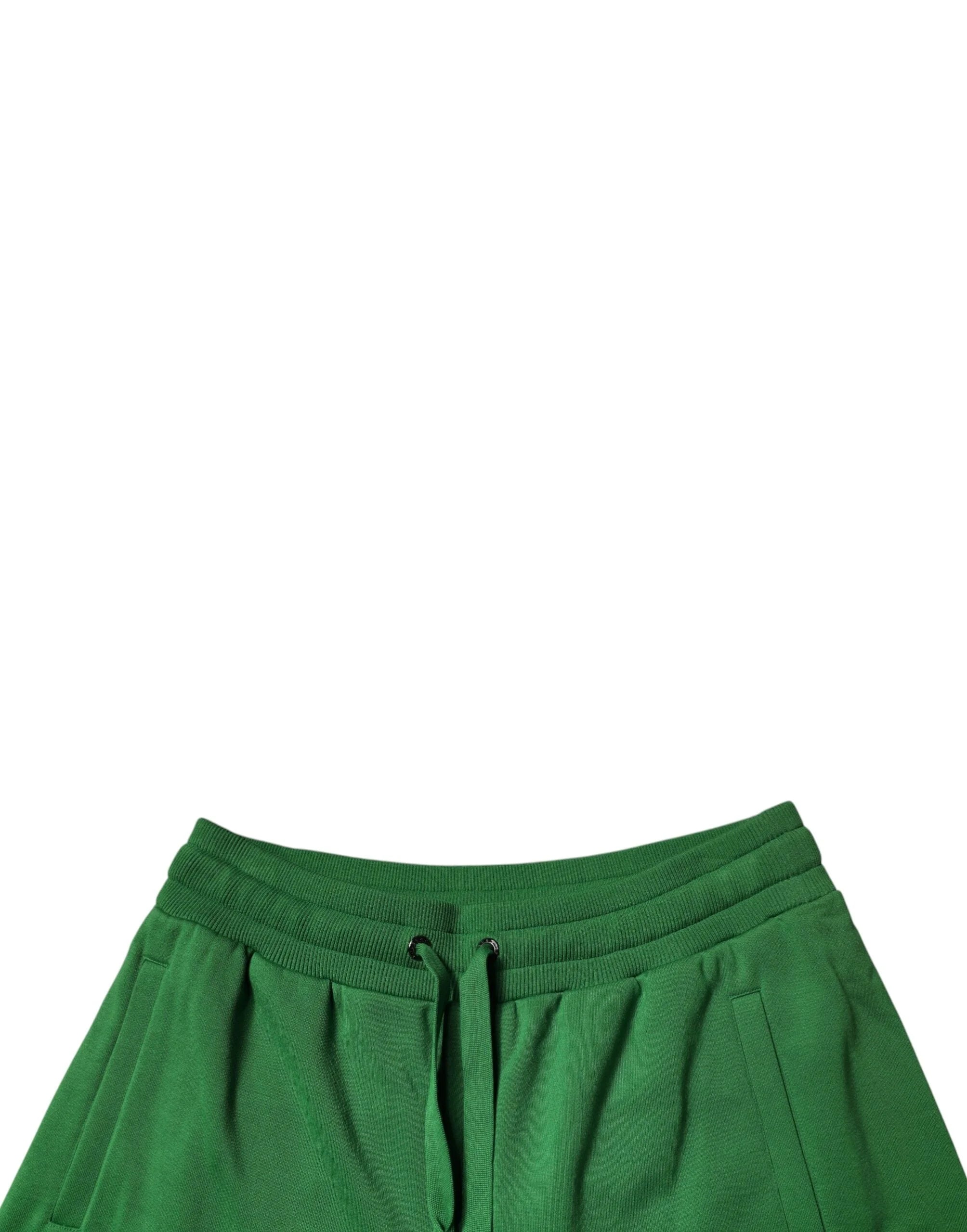 Dolce & Gabbana Green Cotton Men Sweatshorts Bermuda Shorts - IT48 | M