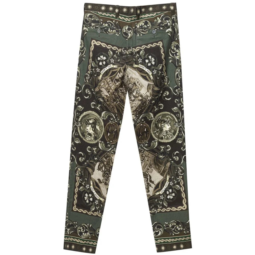 Dolce & Gabbana Green Cotton Pant - IT44|L - Trousers