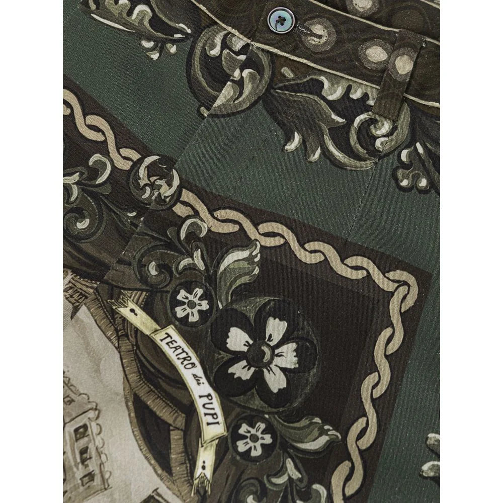 Dolce & Gabbana Green Cotton Pant - IT44|L - Trousers