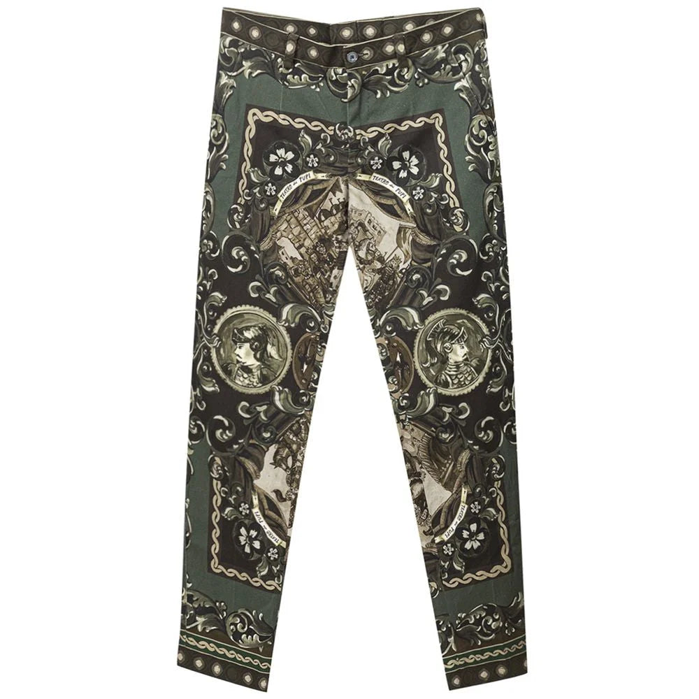 Dolce & Gabbana Green Cotton Pant - IT44|L - Trousers