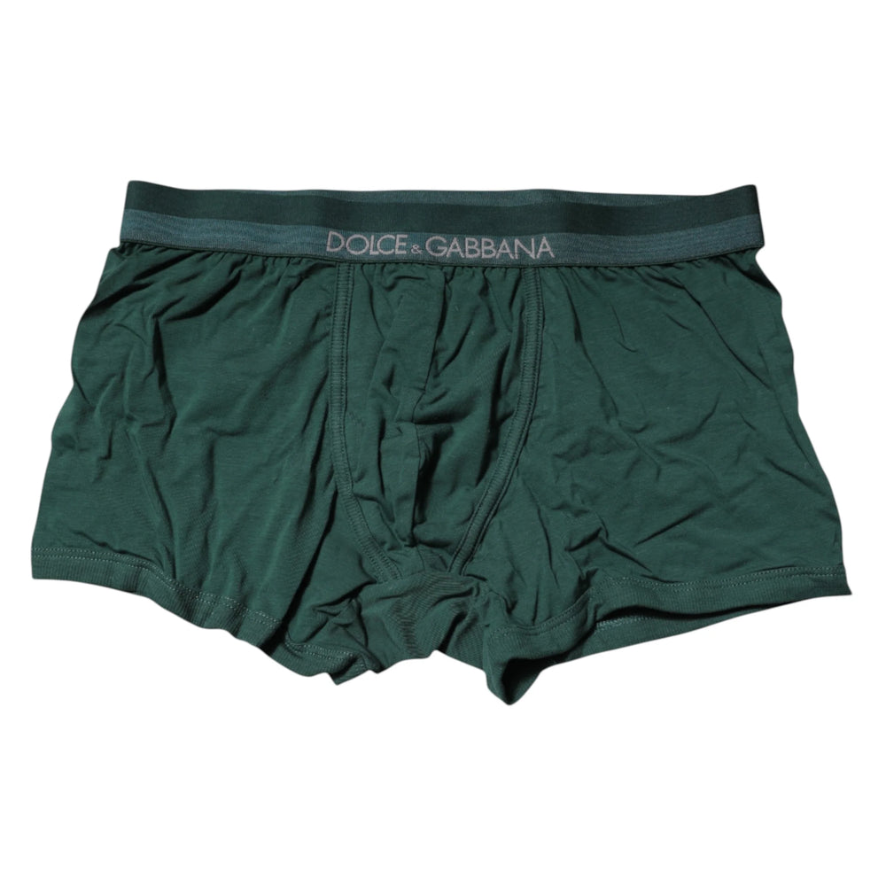 Dolce & Gabbana Green Cotton Regular Men Boxer Brief Underwear - IT3 | XS - Boxer Briefs