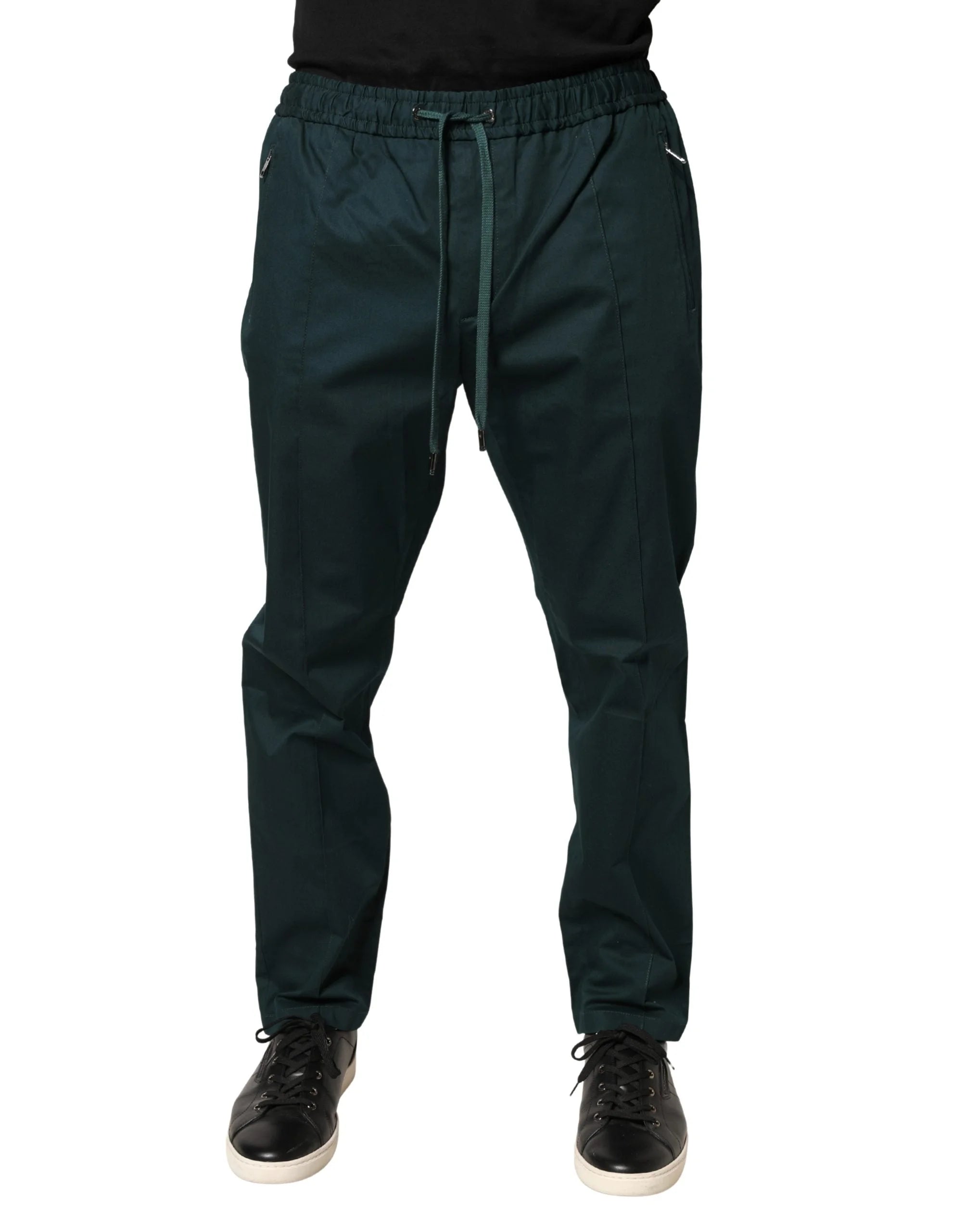Dolce & Gabbana Green Cotton Skinny Men Jogger Trouser Pants