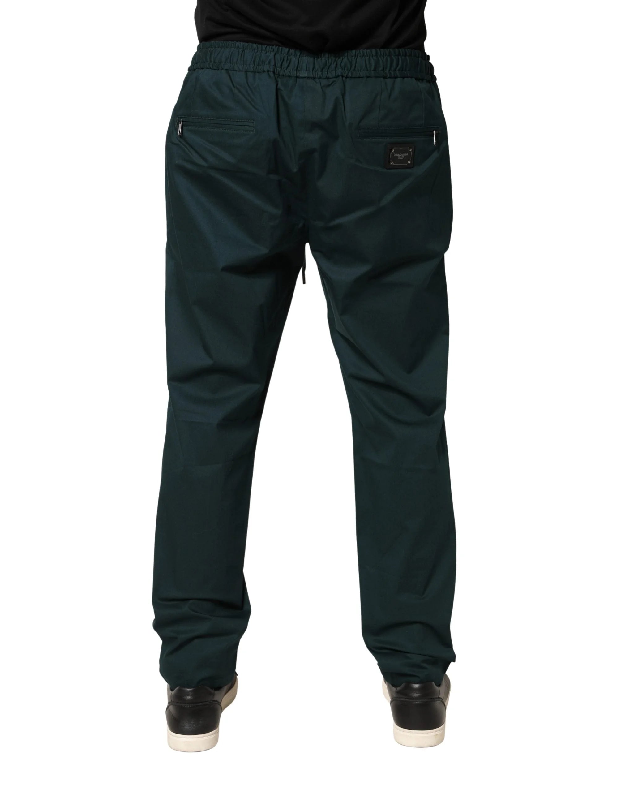Dolce & Gabbana Green Cotton Skinny Men Jogger Trouser Pants