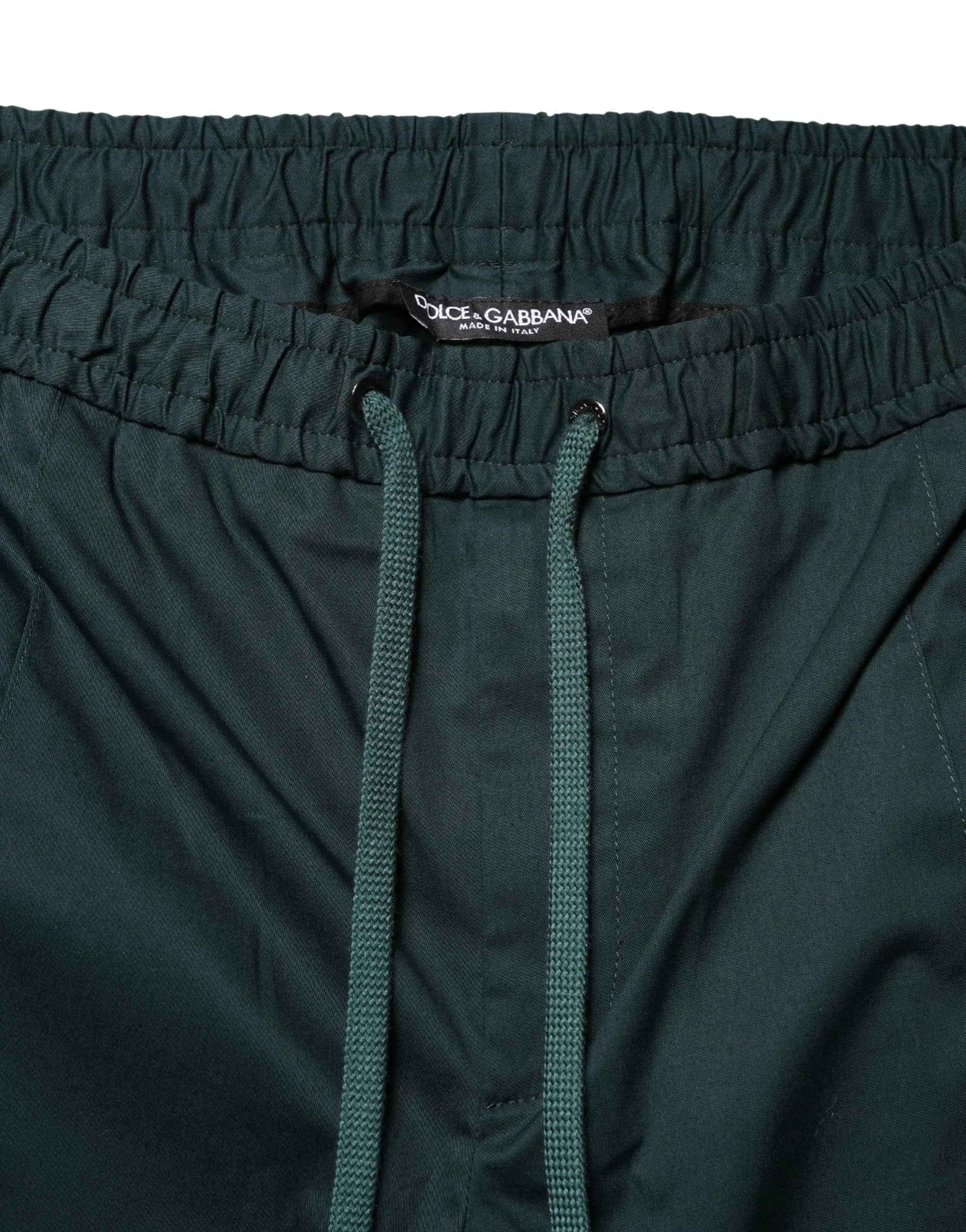Dolce & Gabbana Green Cotton Skinny Men Jogger Trouser Pants