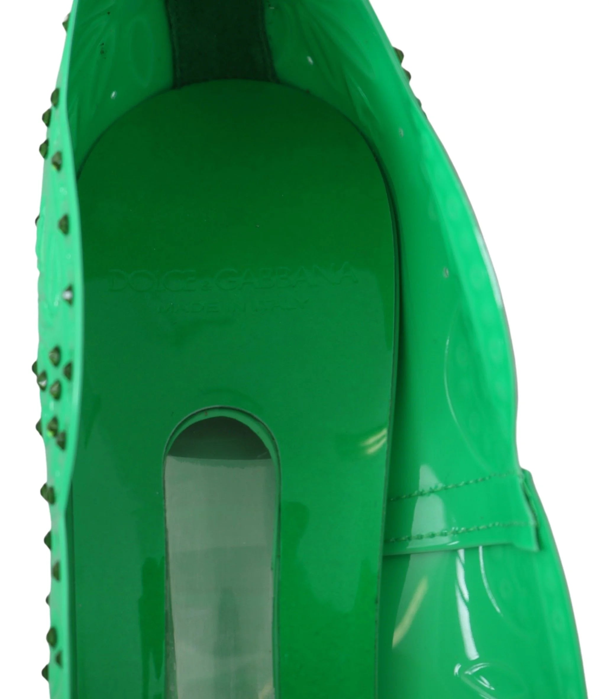 Dolce & Gabbana Green Crystal Floral CINDERELLA Heels Shoes - EU39/US8.5 - Heels