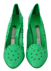 Dolce & Gabbana Green Crystal Floral Heels CINDERELLA Shoes - EU40/US9.5