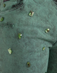 Dolce & Gabbana Green Crystals Cotton Stretch Slim Jeans - IT50 | L - Jeans