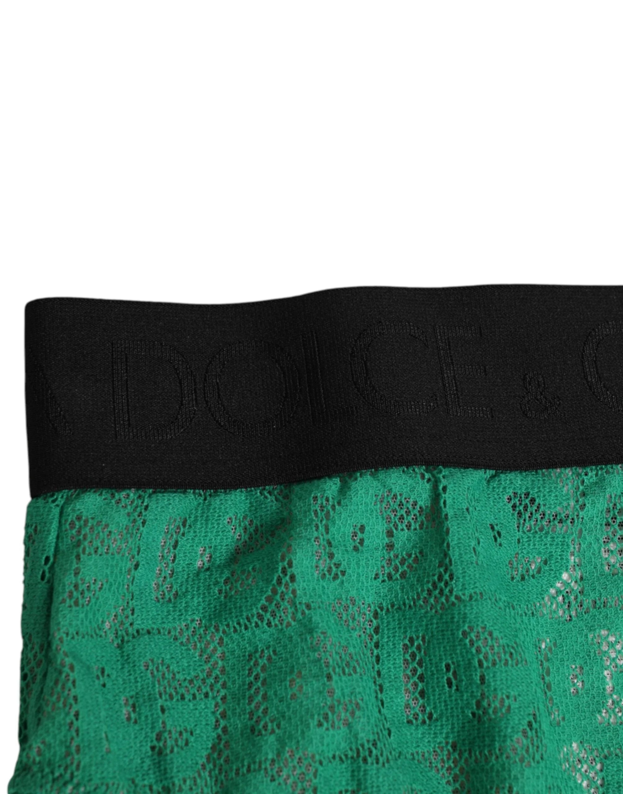 Dolce & Gabbana Green DG Logo Lace High Brief Panty Underwear - IT2 | S - Briefs