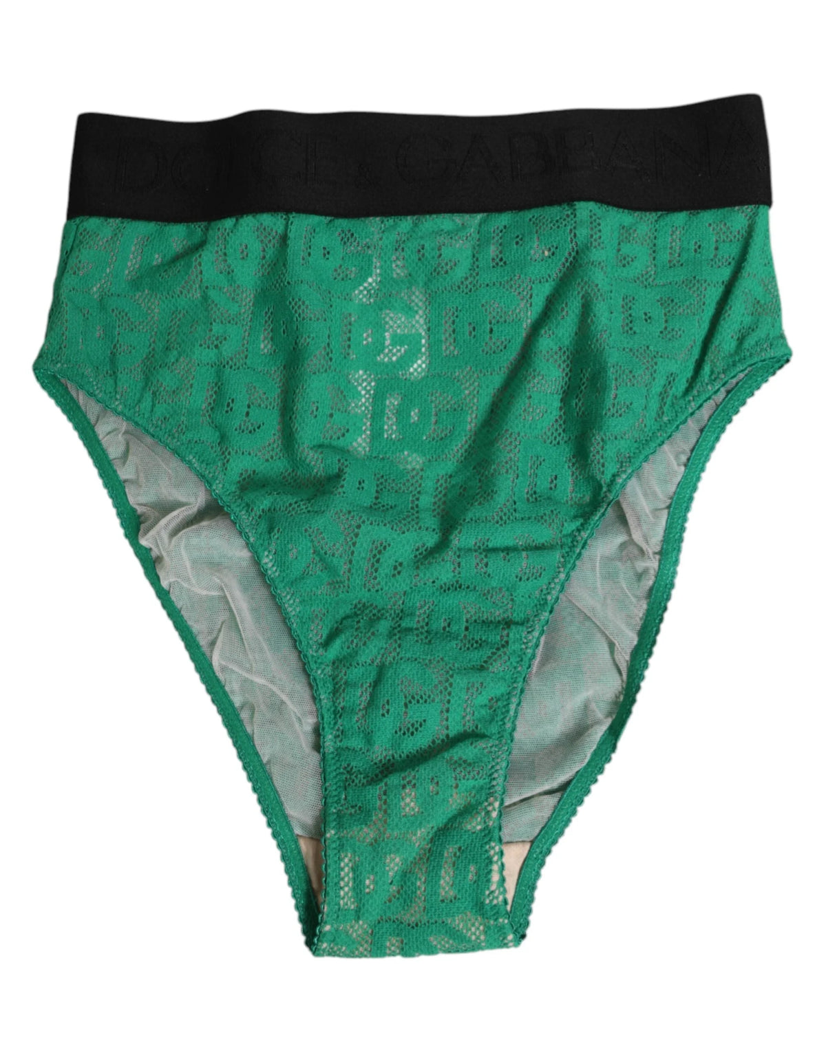 Dolce & Gabbana Green DG Logo Lace High Brief Panty Underwear - IT2 | S - Briefs