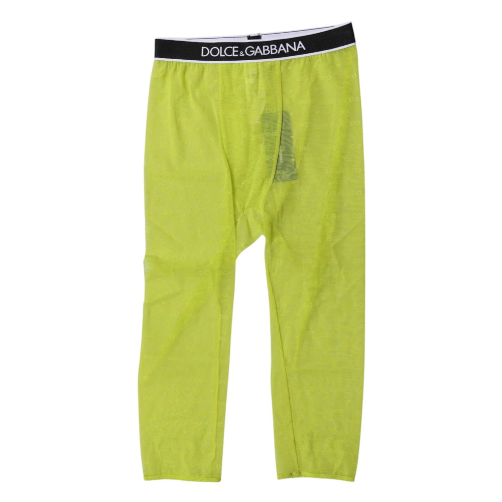 Dolce & Gabbana Green DG Logo Nylon Cropped Tights Underwear - IT2 | S - Hosiery