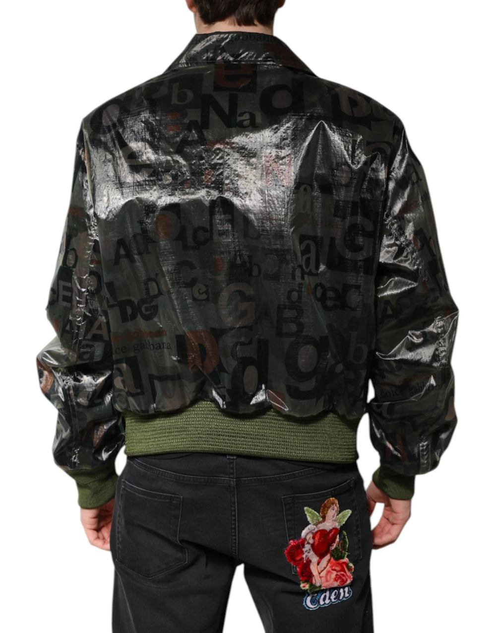 Dolce & Gabbana Green DG Logo Print Bomber Full Zip Jacket - IT50 | L - Bomber Jackets
