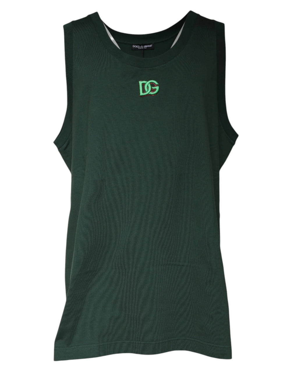 Dolce & Gabbana Green DG Sleeveless Round Neck Tank T-shirt - IT52 | XL - Tank Tops