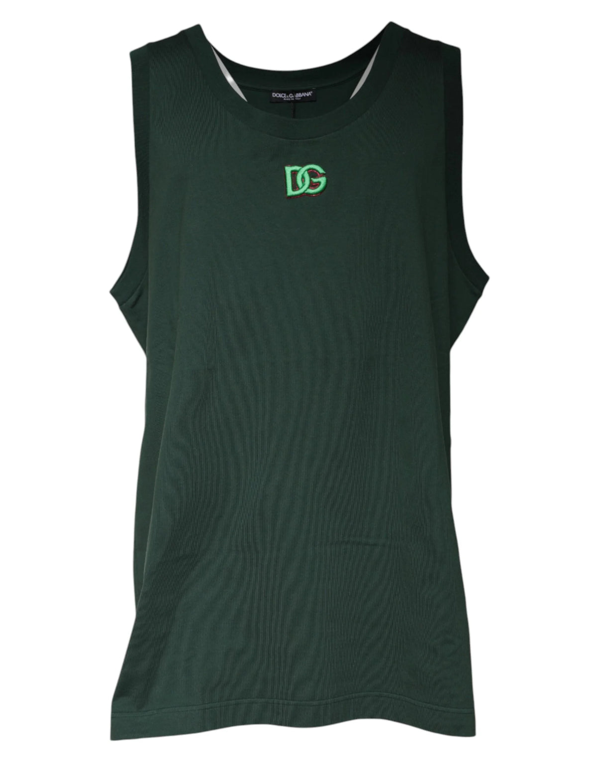 Dolce & Gabbana Green DG Sleeveless Round Neck Tank T-shirt - IT52 | XL - Tank Tops