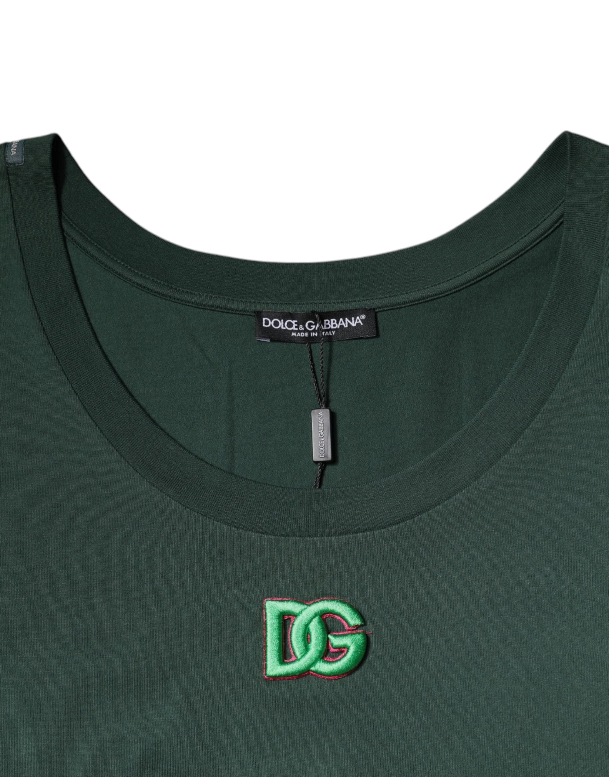 Dolce & Gabbana Green DG Sleeveless Round Neck Tank T-shirt - IT52 | XL - Tank Tops