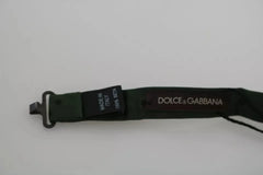 Dolce & Gabbana Green Dotted Silk Adjustable Neck Bow Tie - Neckties