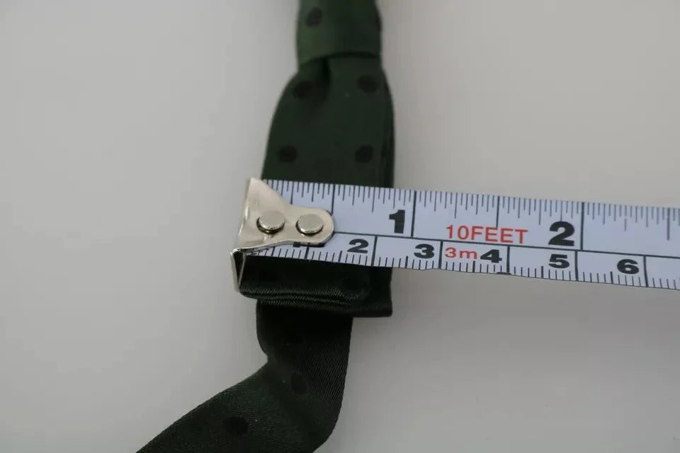 Dolce & Gabbana Green Dotted Silk Adjustable Neck Bow Tie - Neckties