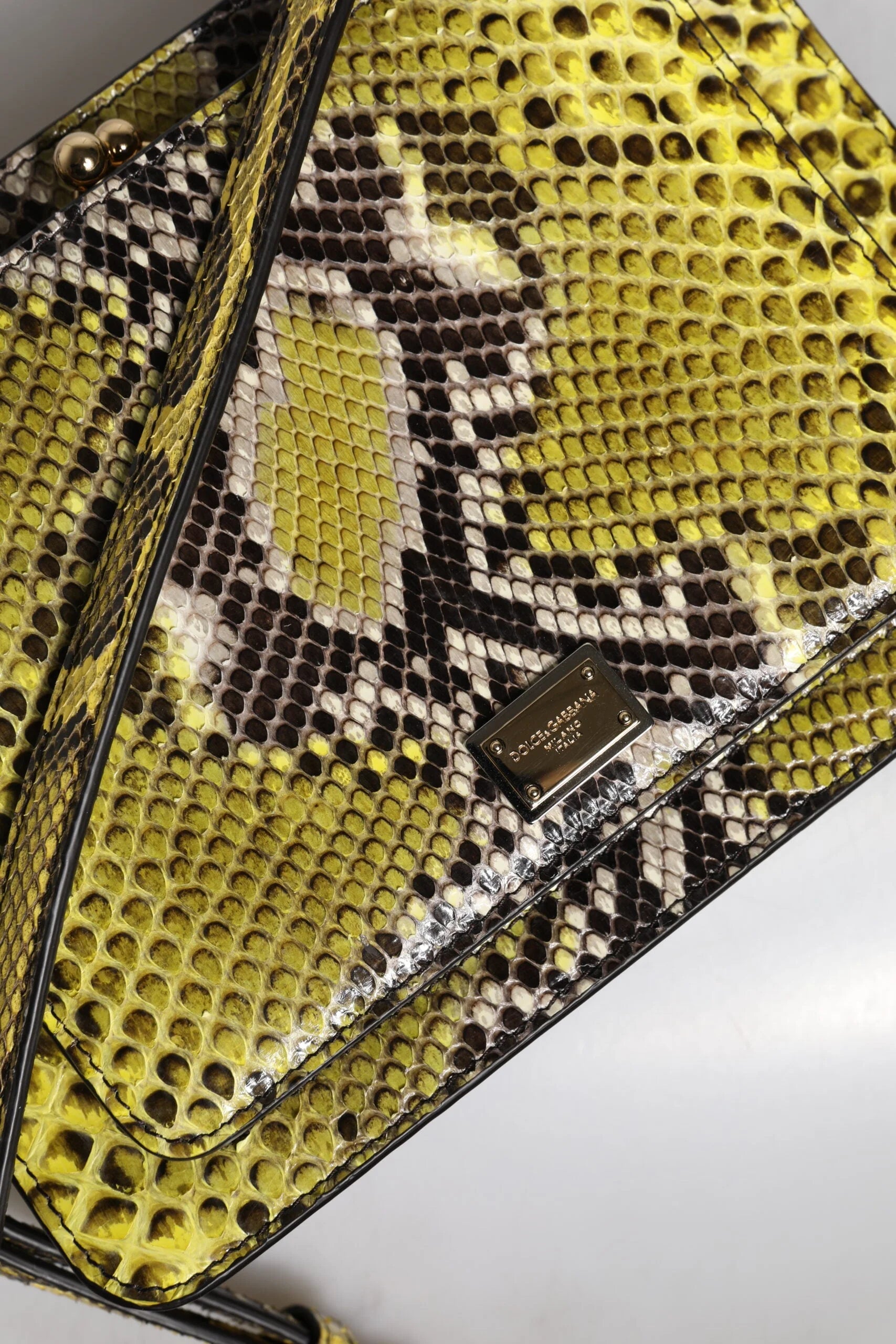 Dolce & Gabbana Green Exotic Leather DG Plaque Crossbody Clutch Bag - Cross Body Bags