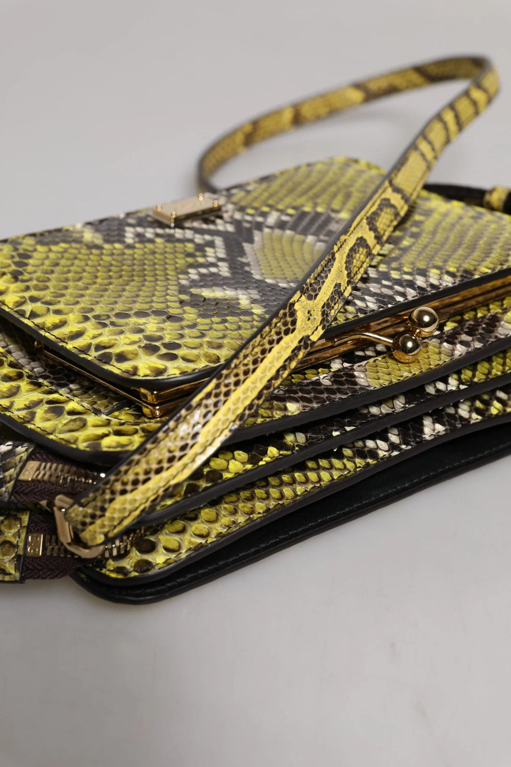 Dolce & Gabbana Green Exotic Leather DG Plaque Crossbody Clutch Bag - Cross Body Bags