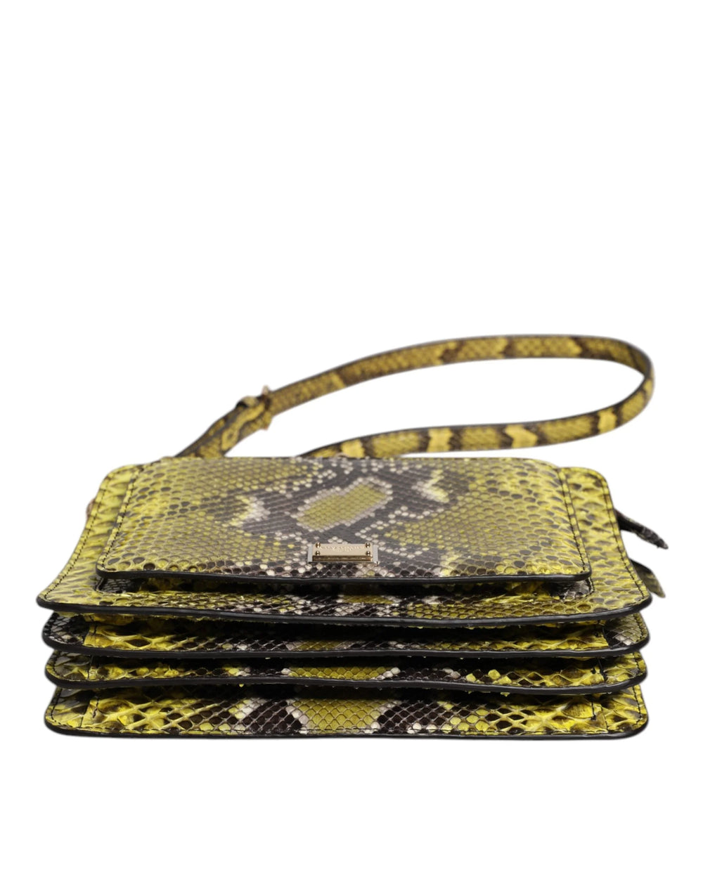 Dolce & Gabbana Green Exotic Leather DG Plaque Crossbody Clutch Bag - Cross Body Bags