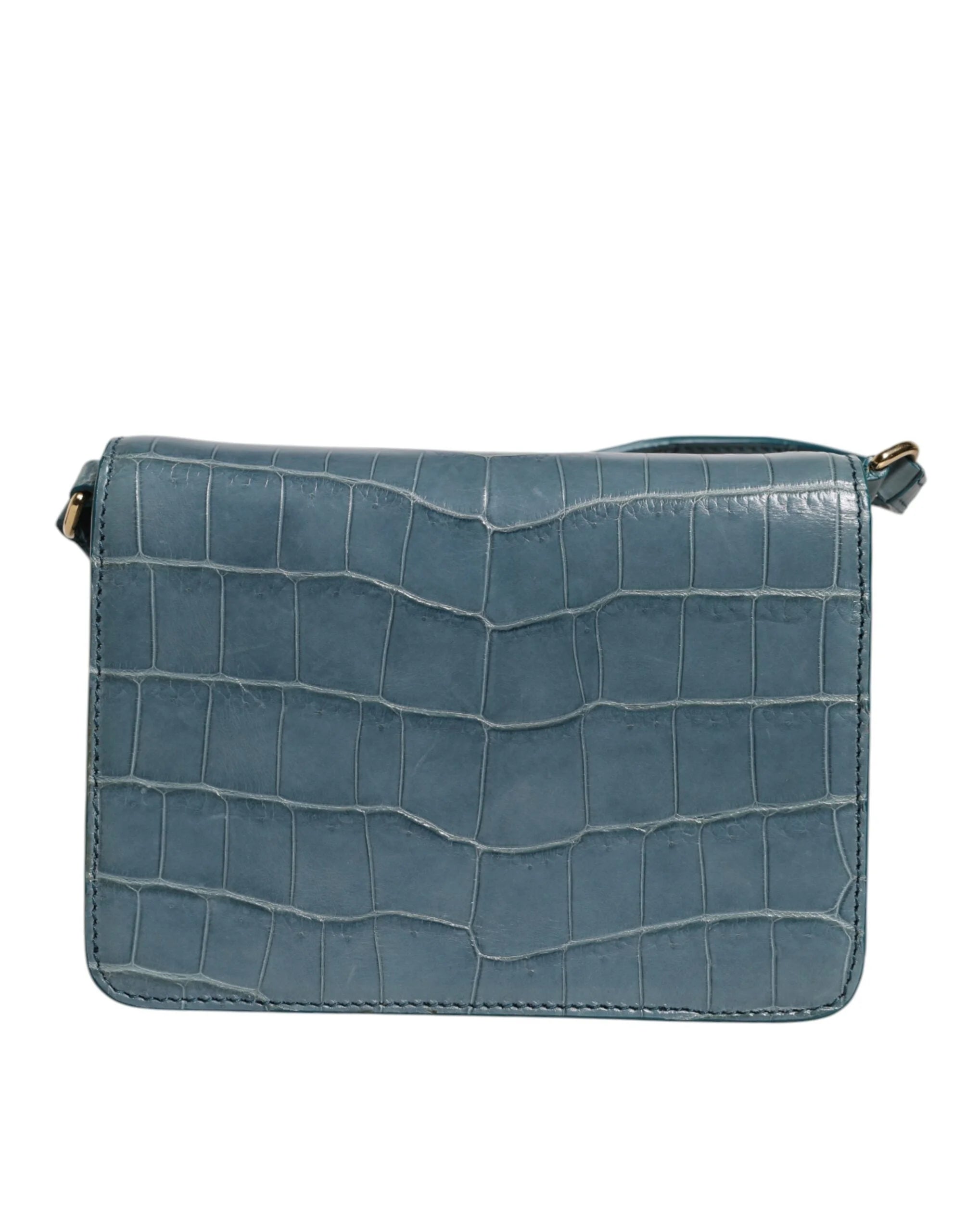 Dolce & Gabbana Green Exotic Leather DG Plaque Crossbody Mini Bag