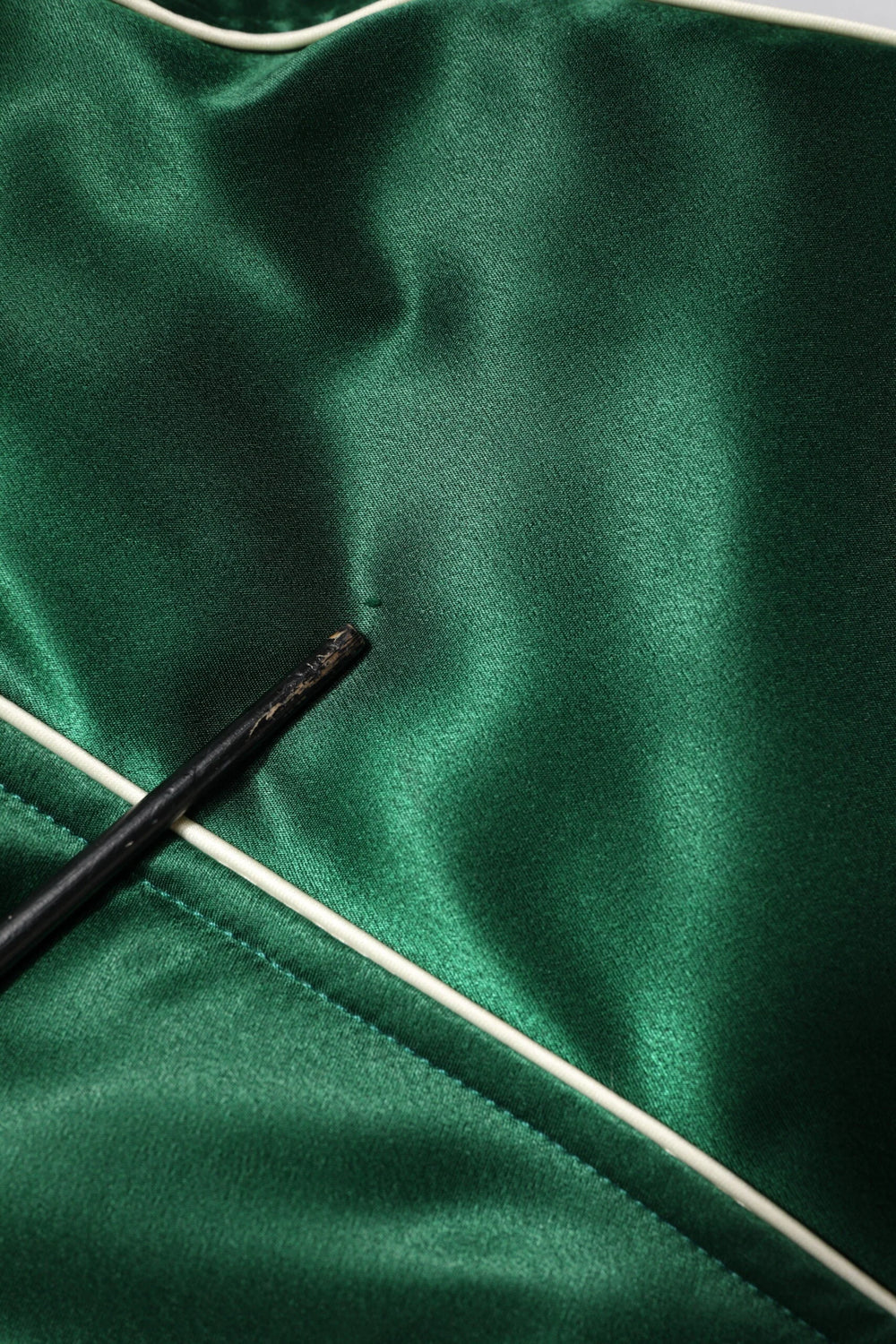 Dolce & Gabbana Green Floral DG Logo Full Zip Bomber Jacket - Bomber Jackets