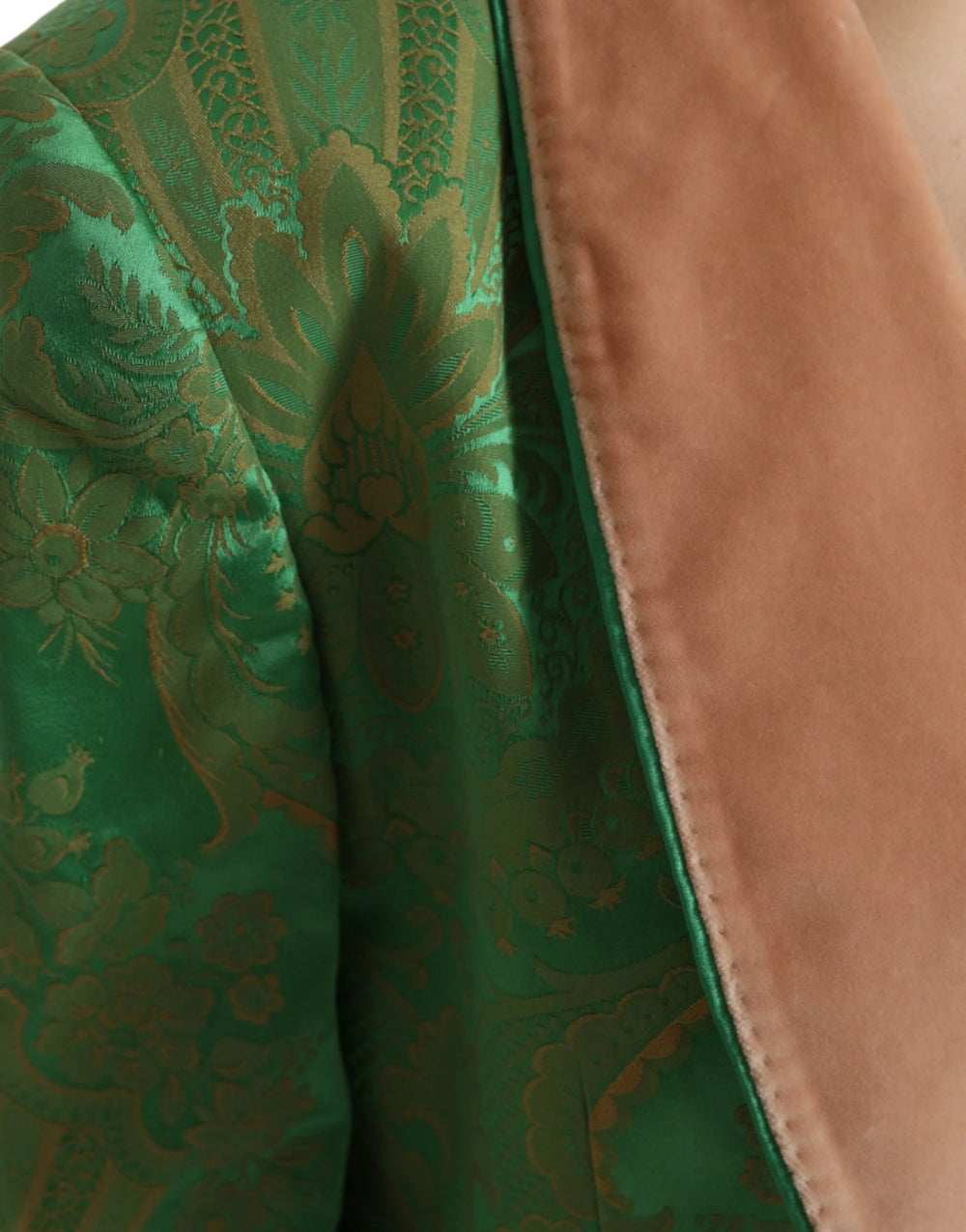 Dolce & Gabbana Green Floral Double Breasted Coat Jacket - IT40|S - Wrap Coats