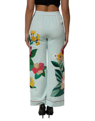 Dolce & Gabbana Green Floral Garterized Straight Pajama Pants - IT40|S
