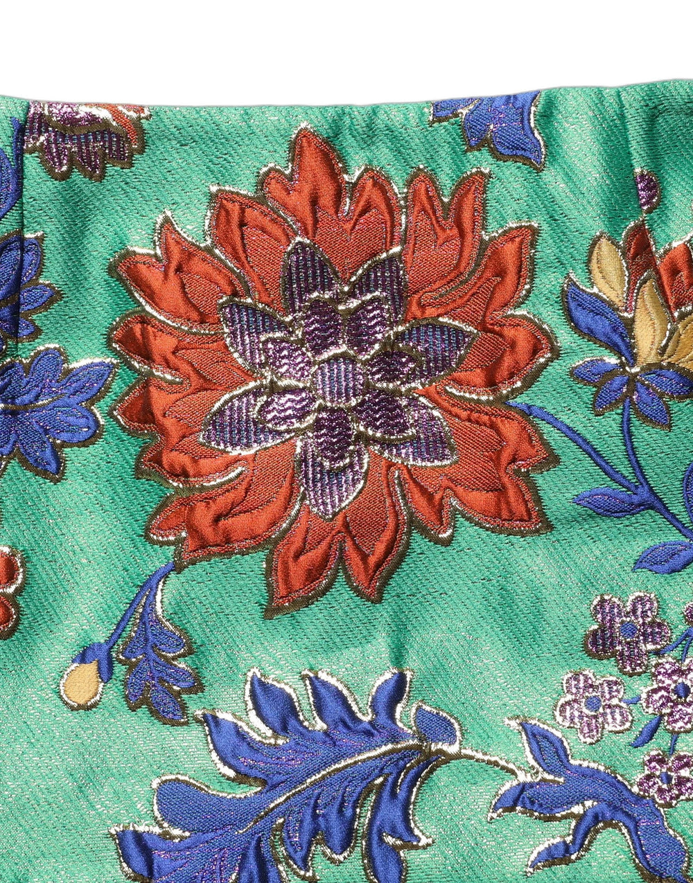 Dolce & Gabbana Green Floral Jacquard High Waist Mini Skirt - IT40|S