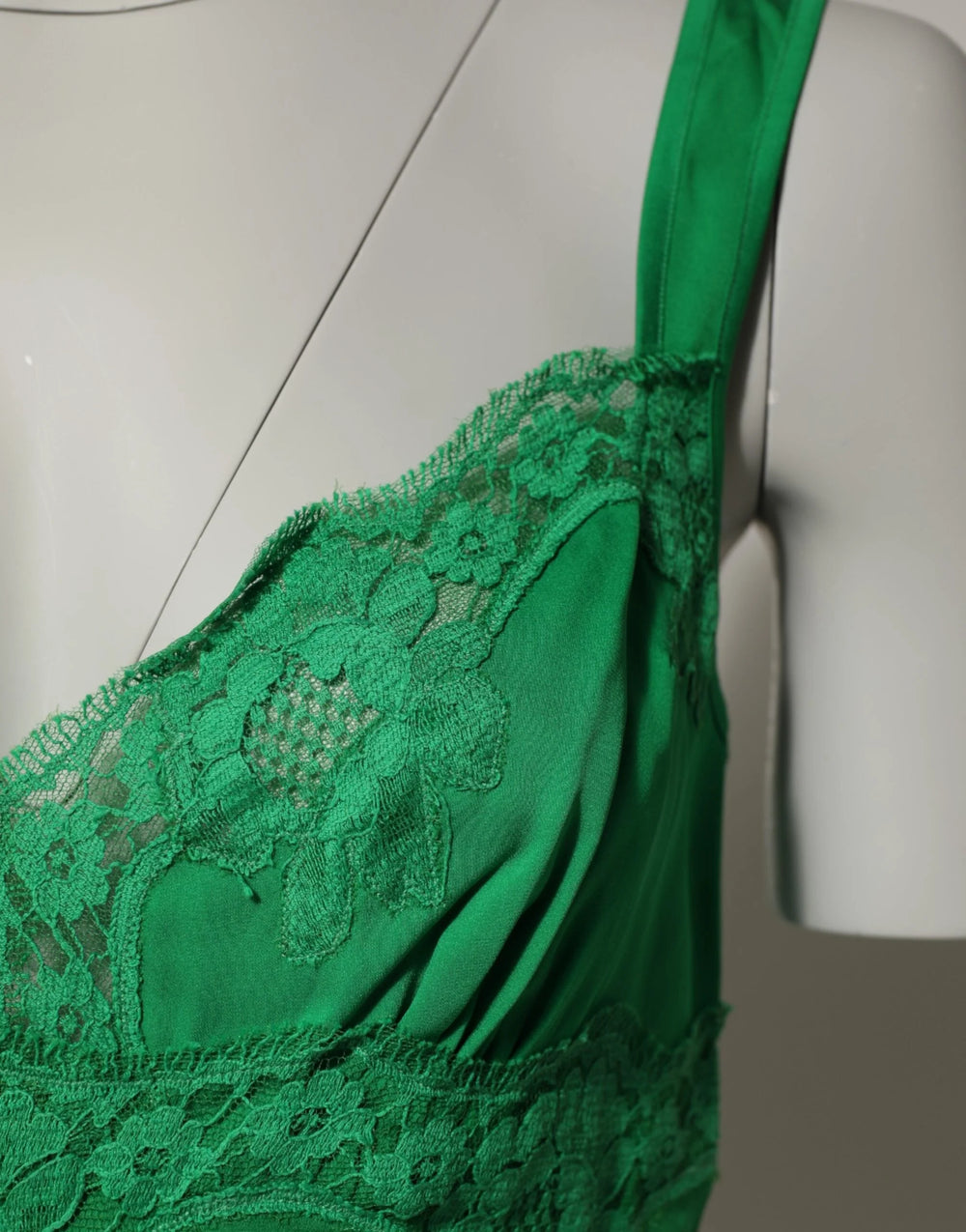 Dolce & Gabbana Green Floral Lace Tank Lingerie Top Underwear - Camisoles