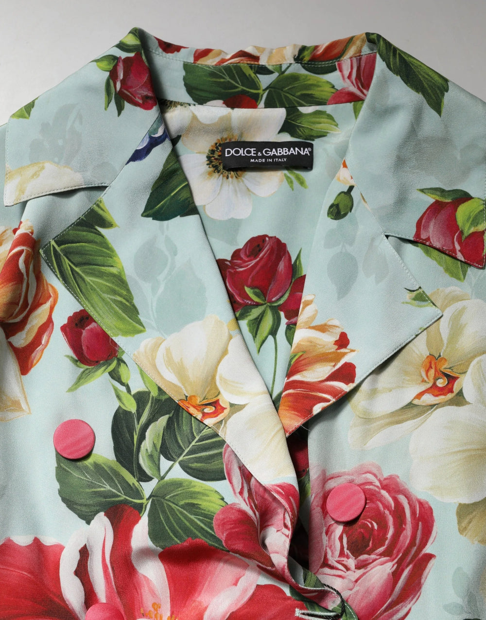 Dolce & Gabbana Green Floral Silk Wrap Midi Long Sleeve Dress - IT42|M