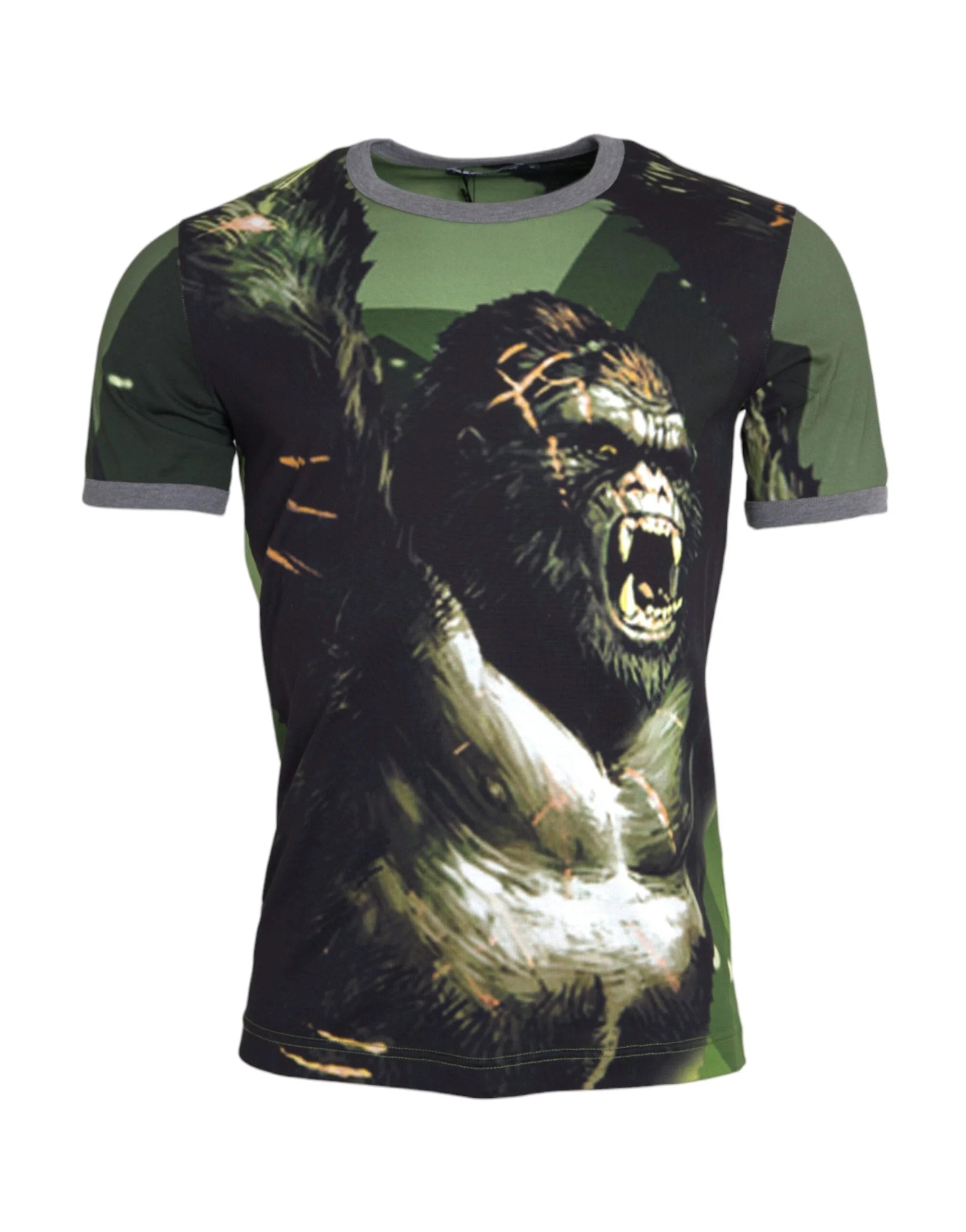 Dolce & Gabbana Green Gorilla Cotton Short Sleeves T-shirt - IT46 | S - T-Shirts