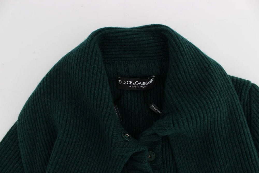 Dolce & Gabbana Green Knitted Cashmere Cardigan - Cardigans