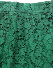 Dolce & Gabbana Green Lace High Waist Mermaid Midi Skirt - IT36|XXS
