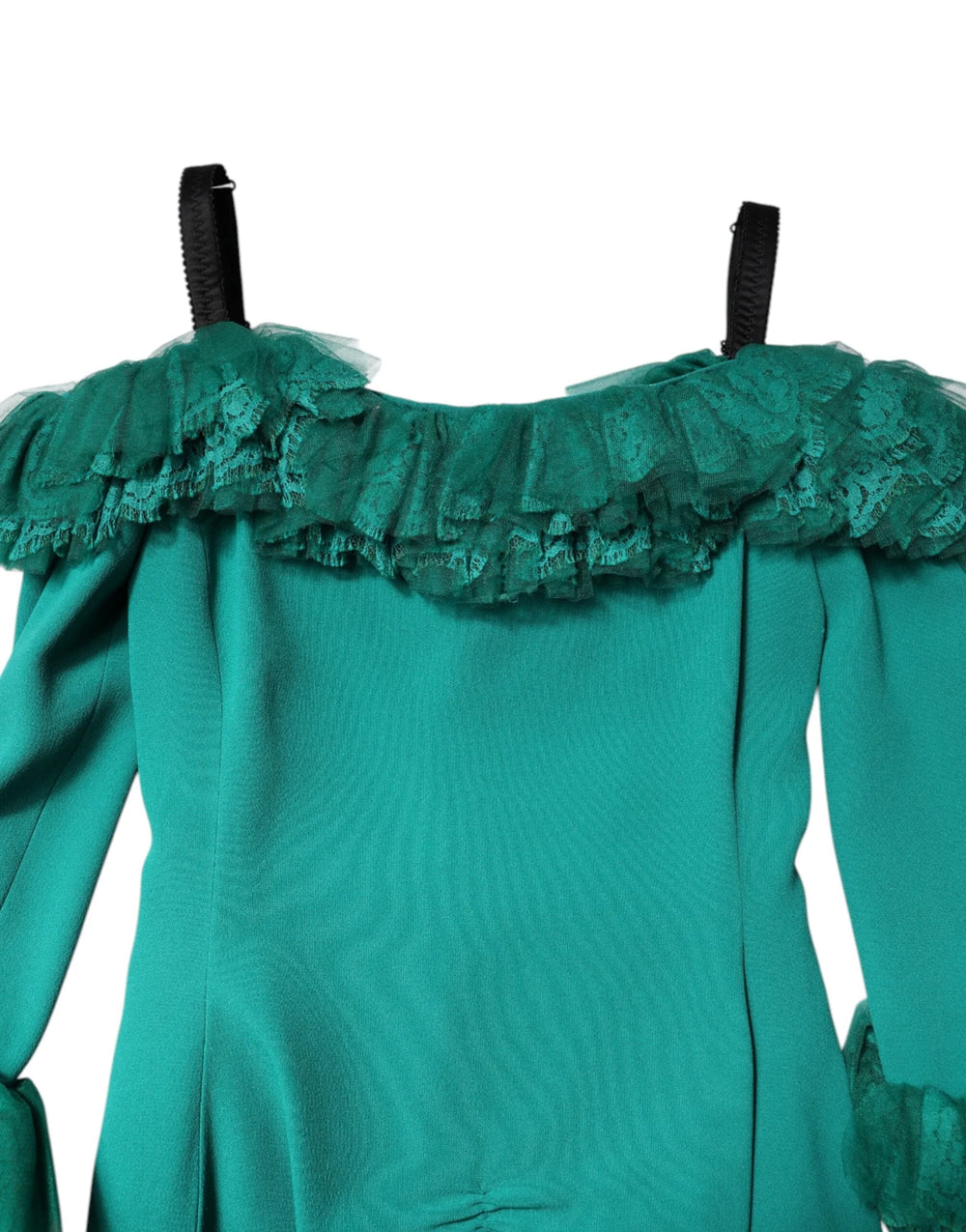 Dolce & Gabbana Green Lace Off Shoulder Sheath Mini Dress - IT40|S - Dresses