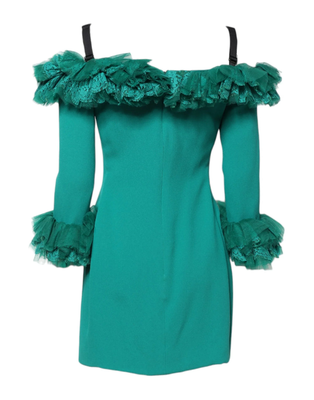Dolce & Gabbana Green Lace Off Shoulder Mini Dress AmeOro Dolce & Gabbana Green Lace Off Shoulder Mini Dress AmeOro