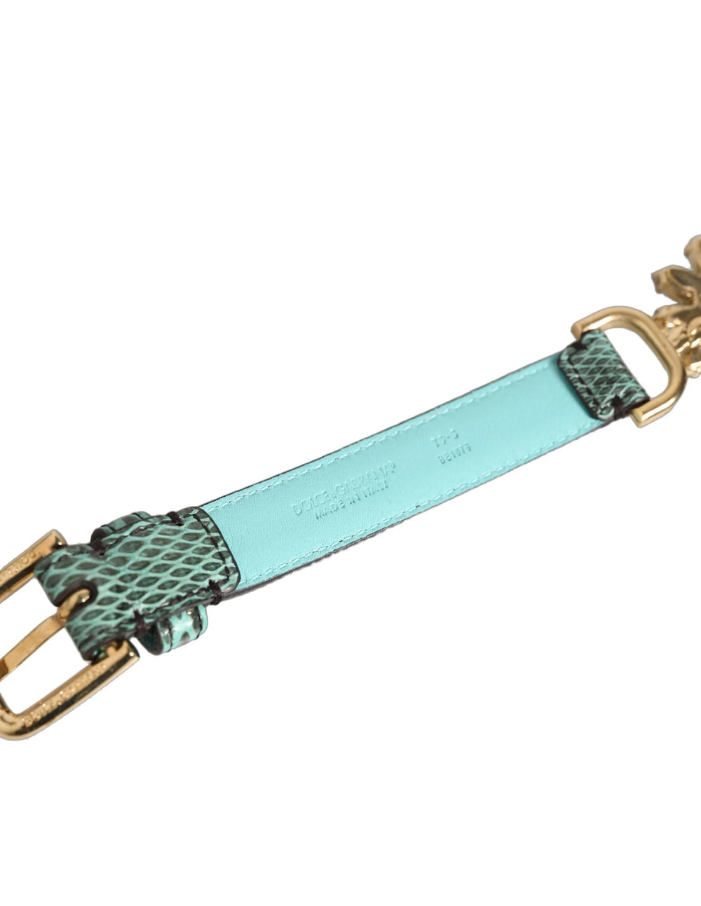 Dolce & Gabbna Groen Leer Daisy Kristal Versierde Taille Riem - Riemen