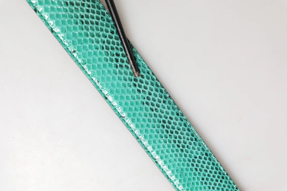 Dolce & Gabbana Green Leather DG Logo Embellished Buckle Belt - 75 cm / 30 Inches