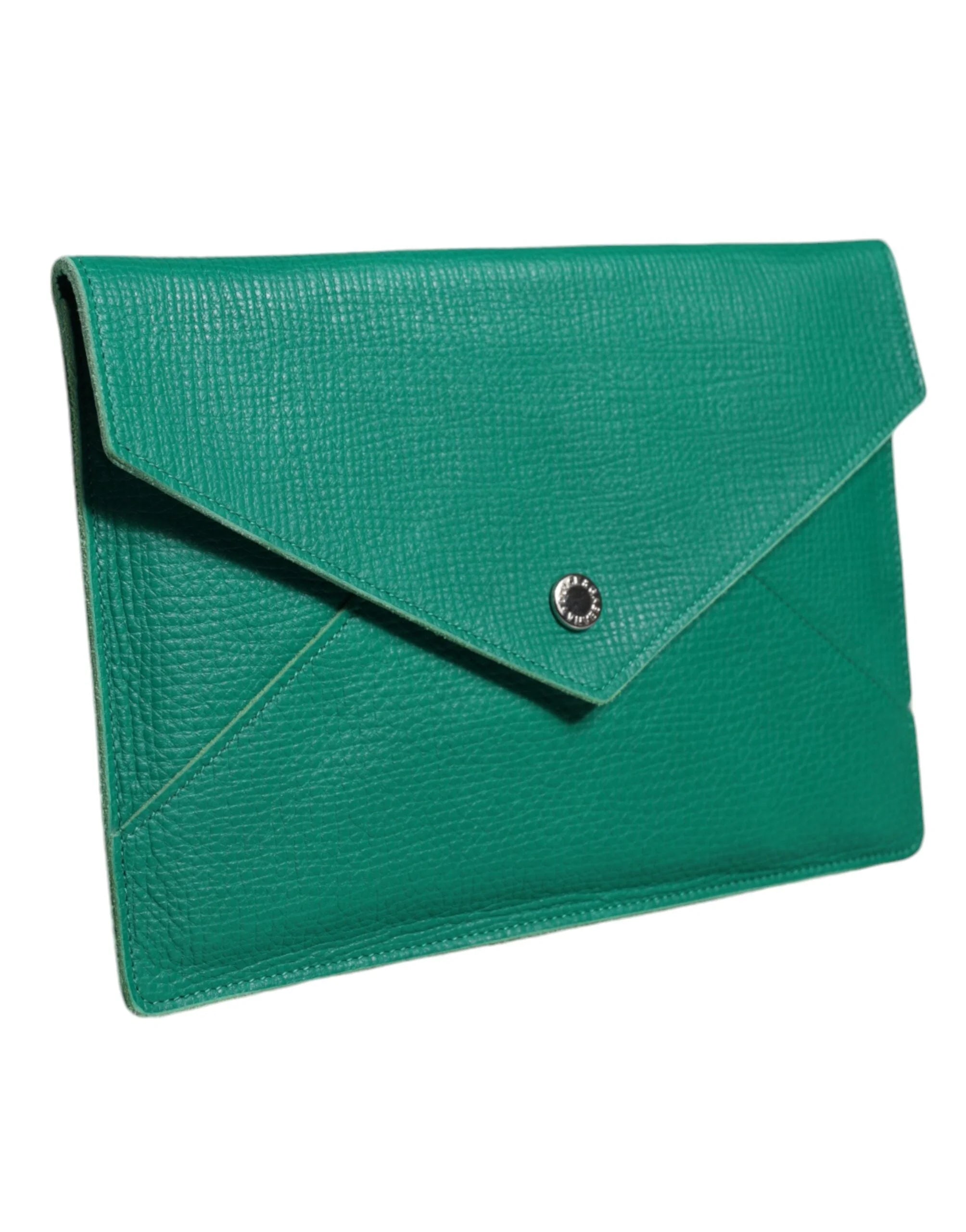 Dolce & Gabbana Green Leather Handbag Clutch Mini Purse Pouch Tablet Case - Envelope Clutches