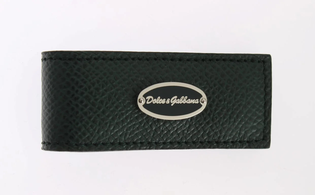 Dolce & Gabbana Green Leather Magnet Money Clip - Wallets & Money Clips