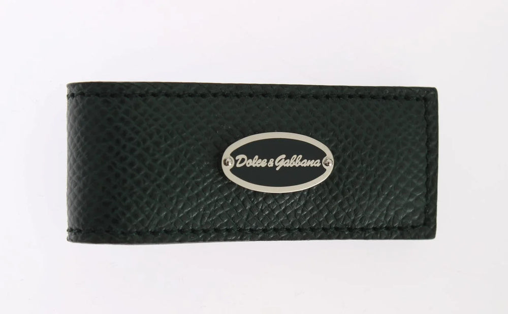 Dolce & Gabbana Green Leather Magnet Money Clip - Wallets & Money Clips