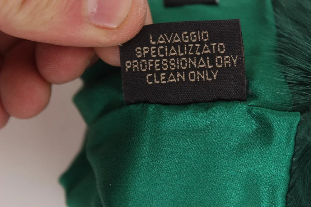 Dolce & Gabbana Green Leather Xiangao Fur Elbow Gloves - 8|M - Gloves & Mittens