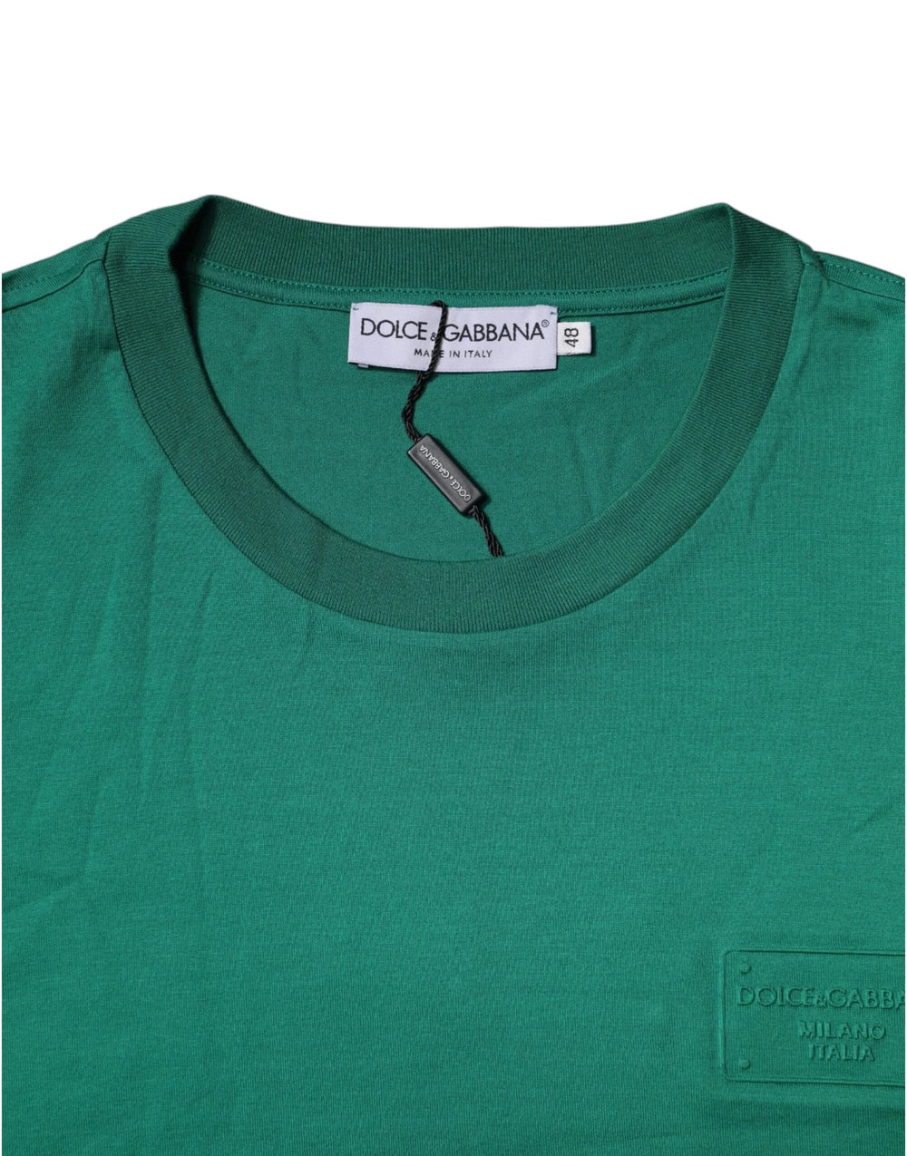 Dolce & Gabbana Green Logo Crew Neck Short Sleeves T-shirt - IT48 | M - T-Shirts