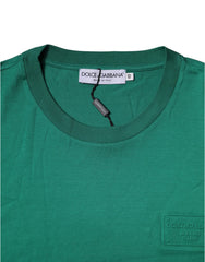 Dolce & Gabbana Green Logo Crew Neck Short Sleeves T-shirt - IT48 | M - T-Shirts